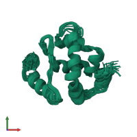 PDB entry 2jrz coloured by chain, ensemble of 20 models, front view.