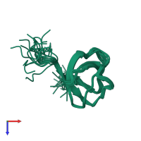 PDB entry 2js2 coloured by chain, ensemble of 20 models, top view.