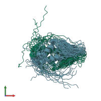 PDB entry 2js3 coloured by chain, ensemble of 20 models, front view.
