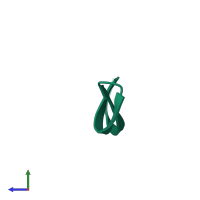 PDB entry 2jsb coloured by chain, side view.