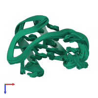 PDB entry 2jsl coloured by chain, ensemble of 10 models, top view.