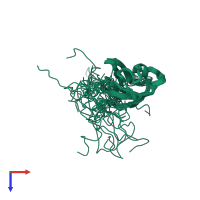 PDB entry 2jsn coloured by chain, ensemble of 20 models, top view.