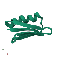 PDB entry 2jsv coloured by chain, ensemble of 10 models, front view.