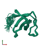 PDB entry 2jte coloured by chain, ensemble of 20 models, front view.