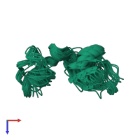 PDB entry 2jto coloured by chain, ensemble of 20 models, top view.
