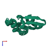PDB entry 2jub coloured by chain, ensemble of 20 models, top view.