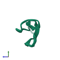 PDB entry 2jue coloured by chain, ensemble of 20 models, side view.