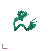 PDB entry 2jus coloured by chain, ensemble of 20 models, front view.