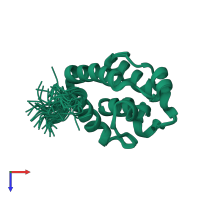 PDB entry 2jv9 coloured by chain, ensemble of 30 models, top view.