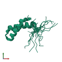PDB entry 2jvd coloured by chain, ensemble of 20 models, front view.