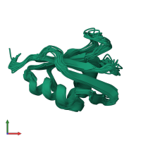 PDB entry 2jvr coloured by chain, ensemble of 20 models, front view.