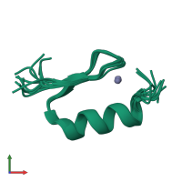 PDB entry 2jvx coloured by chain, ensemble of 10 models, front view.