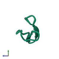PDB entry 2jwm coloured by chain, ensemble of 20 models, side view.