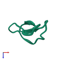 PDB entry 2jwm coloured by chain, ensemble of 20 models, top view.