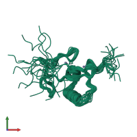 PDB entry 2jwo coloured by chain, ensemble of 20 models, front view.
