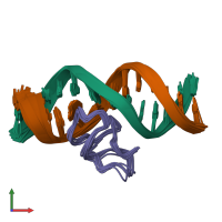 PDB entry 2jx1 coloured by chain, ensemble of 10 models, front view.