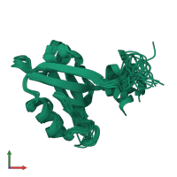 PDB entry 2jxo coloured by chain, ensemble of 12 models, front view.