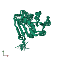 PDB entry 2jyb coloured by chain, ensemble of 20 models, front view.