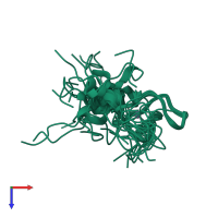 PDB entry 2jyd coloured by chain, ensemble of 20 models, top view.