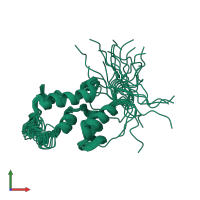 PDB entry 2jyg coloured by chain, ensemble of 30 models, front view.