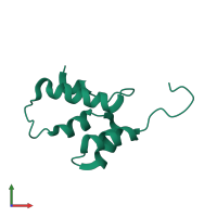 PDB entry 2jyl coloured by chain, front view.