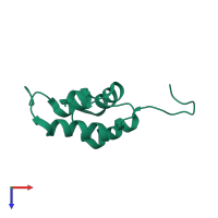 PDB entry 2jyl coloured by chain, top view.