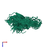 PDB entry 2jyy coloured by chain, ensemble of 20 models, top view.