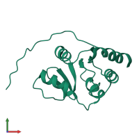 PDB entry 2jzf coloured by chain, front view.