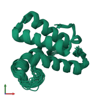 PDB entry 2k0d coloured by chain, ensemble of 30 models, front view.