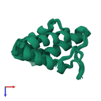 PDB entry 2k0d coloured by chain, ensemble of 30 models, top view.