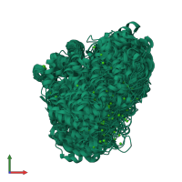 PDB entry 2k0e coloured by chain, ensemble of 160 models, front view.