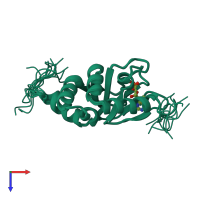 PDB entry 2k0g coloured by chain, ensemble of 15 models, top view.