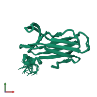 PDB entry 2k0r coloured by chain, ensemble of 20 models, front view.