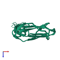 PDB entry 2k0r coloured by chain, ensemble of 20 models, top view.