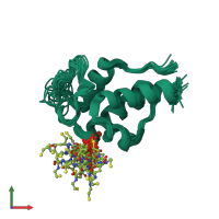 PDB entry 2k0x coloured by chain, ensemble of 20 models, front view.