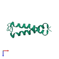Ephrin type-A receptor 1 in PDB entry 2k1l, assembly 1, top view.