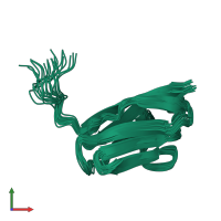 PDB entry 2k1m coloured by chain, ensemble of 20 models, front view.