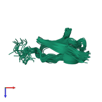 PDB entry 2k1m coloured by chain, ensemble of 20 models, top view.