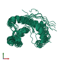 PDB entry 2k21 coloured by chain, ensemble of 10 models, front view.