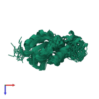 PDB entry 2k2w coloured by chain, ensemble of 20 models, top view.