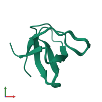 PDB entry 2k3b coloured by chain, ensemble of 10 models, front view.