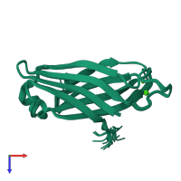 PDB entry 2k3h coloured by chain, ensemble of 20 models, top view.