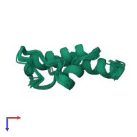 PDB entry 2k3j coloured by chain, ensemble of 20 models, top view.