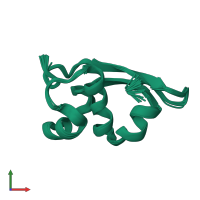 PDB entry 2k47 coloured by chain, ensemble of 20 models, front view.
