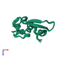 PDB entry 2k47 coloured by chain, ensemble of 20 models, top view.