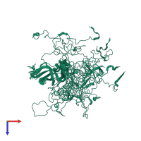 PDB entry 2k4k coloured by chain, ensemble of 20 models, top view.