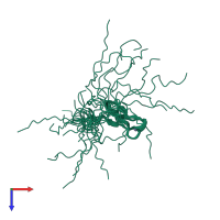 PDB entry 2k4x coloured by chain, ensemble of 20 models, top view.