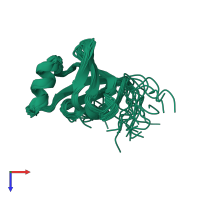 PDB entry 2k4y coloured by chain, ensemble of 20 models, top view.