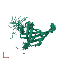 PDB entry 2k50 coloured by chain, ensemble of 20 models, front view.
