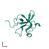 PDB entry 2k51 coloured by chain, front view.